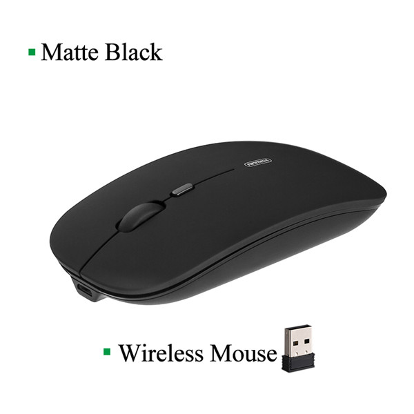 Anmck Draadloze Muis Computer Bluetooth Muis Stille Pc Mause Oplaadbare Ergonomische Muis 2.4Ghz Usb Optische Muizen Voor Laptop Pc: 2.4G Matte Black