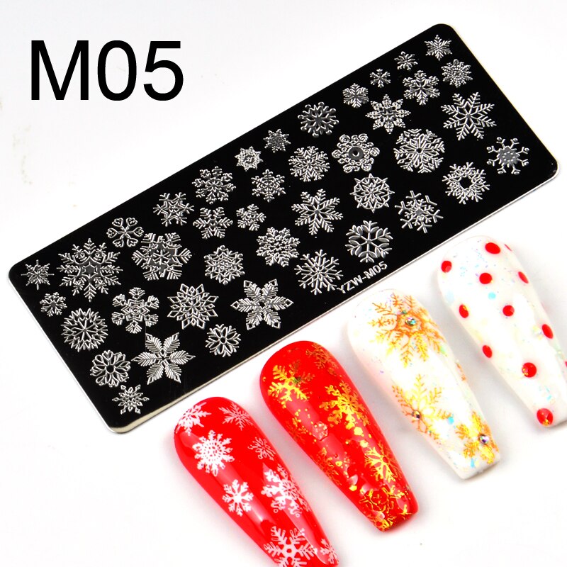 1pc rektangulära nagelstämplingsmallar blomma kärleksdjur 10 x 4cm bildplattor i rostfritt stål polish manikyr stencil: M05