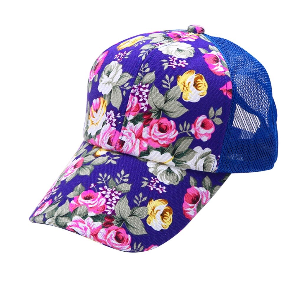 Female Floral Hat Baseball Cap Mesh Cap Spring and Summer Leisure Sun Visor Sun Hat Snapback Cap