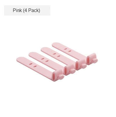 Enrouleur de câble d'écouteurs en Silicone, 4 pièces, support de cravates pour écouteurs iPhone Samsung MP4, organisateur de bureau: Pink