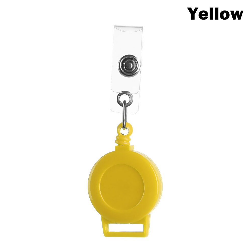 1PC Unisex Retractable Pull Badge ID Lanyard Name Tag Card Badge Holder Reels Key Ring Chain Clip School Student Office Supplies: Yellow