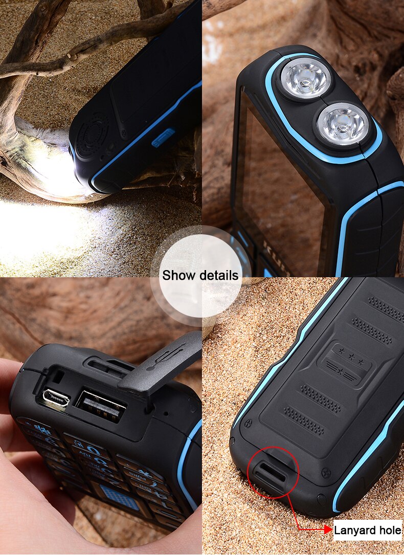 Russische Toetsenbord Fm Mobiele Telefoon 3800Mah Batterij Power Bank Dual Hoge Zaklamp Quick Dial Robuuste Dual Sim Mobiele Telefoons kuh T3