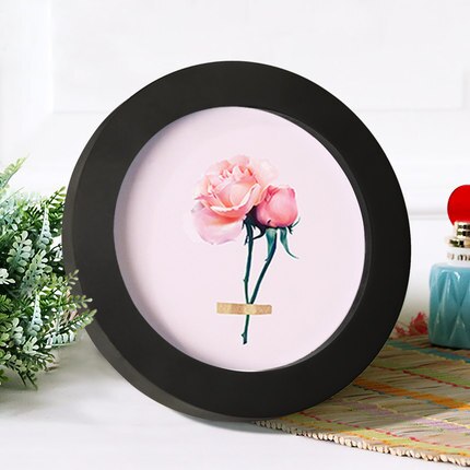 Einfacher runder Fotorahmen 6 Zoll, 7, 8, 10, 12, 14, 16, 18, 20 Zoll, hängender Wandbilderrahmen, ohne Lackierkern: 10 Zoll / Schwarz