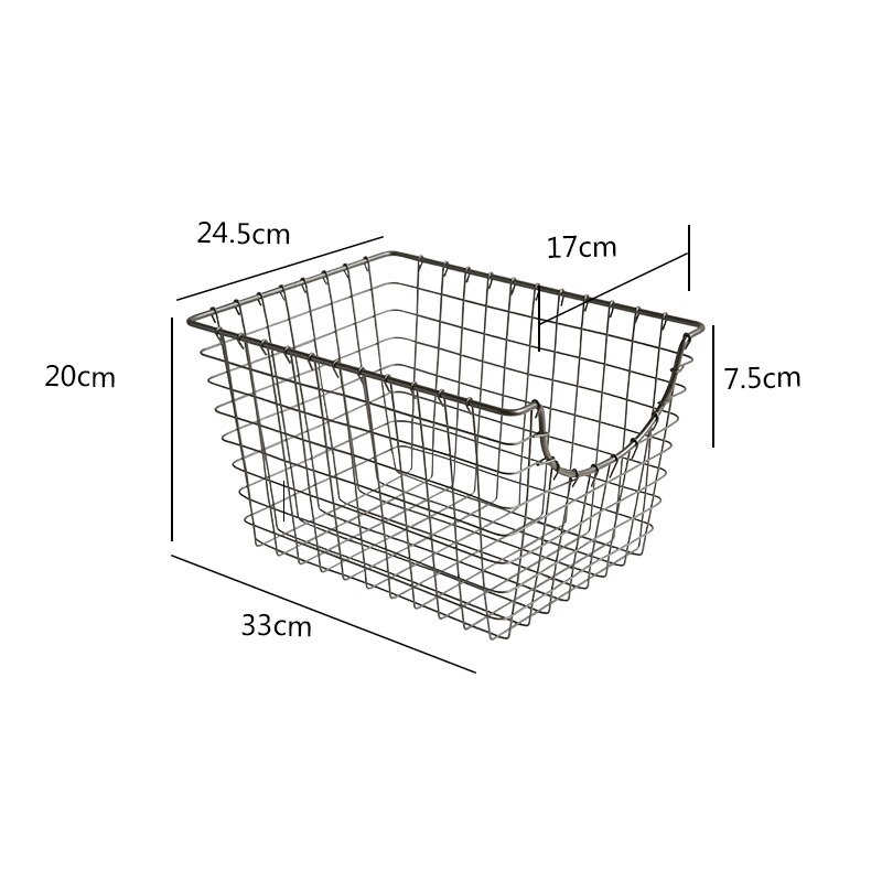 Wire Metal Basket for Kitchen, Office, Bathroom, Mudroom, Entryway, Laundry Room: Small
