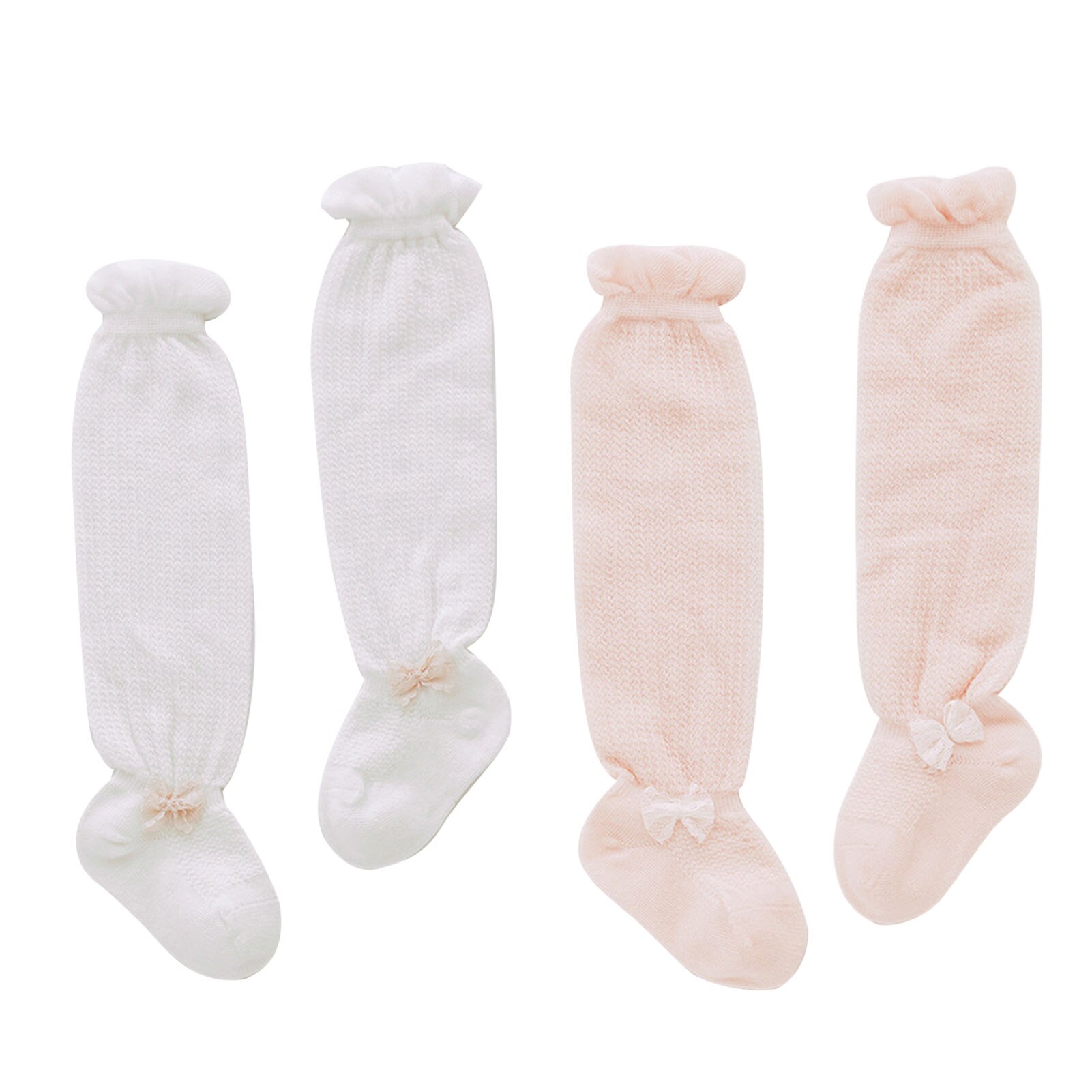 Calze alte al ginocchio in Mesh per bambini calze traspiranti con fiocco per neonati per ragazze calzini per bambina Infantil vestiti per bambini