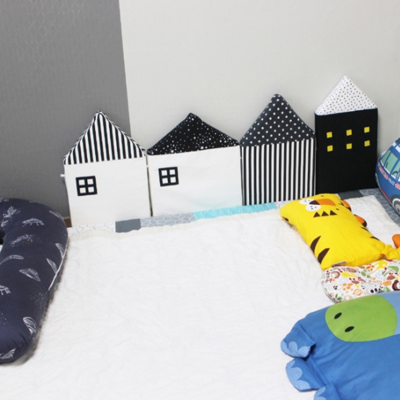 Nordisk baby seng kofanger spædbarn krybbe pude baby beskytter nyfødt barneseng rundt puder værelse indretning til pige dreng soveværelse 4 stk / sæt