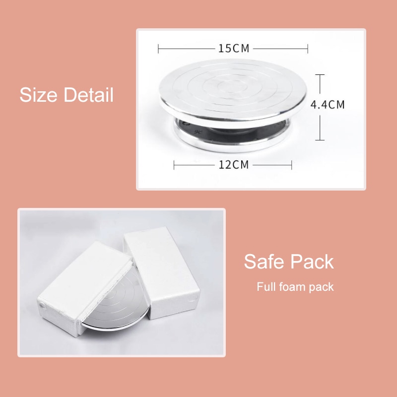 Plataforma giratoria de doble cara para escultura de arcilla, plato giratorio de aleación de aluminio de 12/15cm para cerámica, rueda de cerámica, herramientas giratorias
