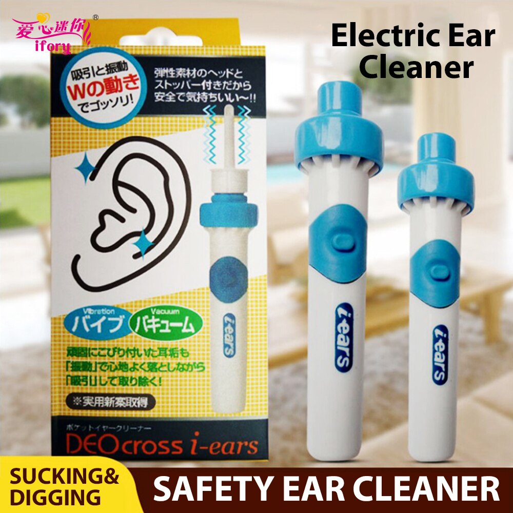 Ifory Electric Ear Cleaner 2Pcs Safe Vibration Painless Vacuum Ear Wax Pick Cleaner Prevent Ear-pick Clean Tools Ear Care