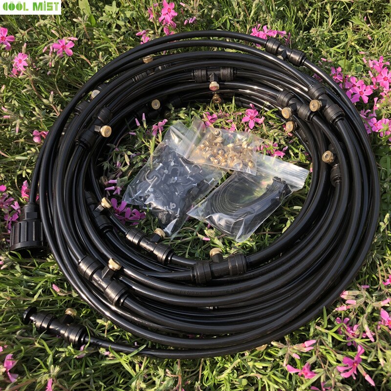 H66 Wasser Nebel Kühlsystem Sommer Sprinkler Messing Düsen Outdoor Garten Gewächshaus Injektor Wasser Spray 6M-18M bewässerung sets