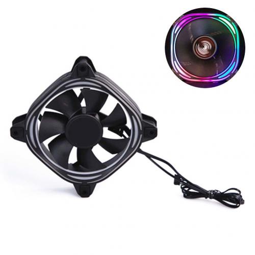 Mute 6 Pin 7 Blades Rgb Led Verlichting Computer Pc Case Cooling Fan Heatsink Koeler: 5 Colors