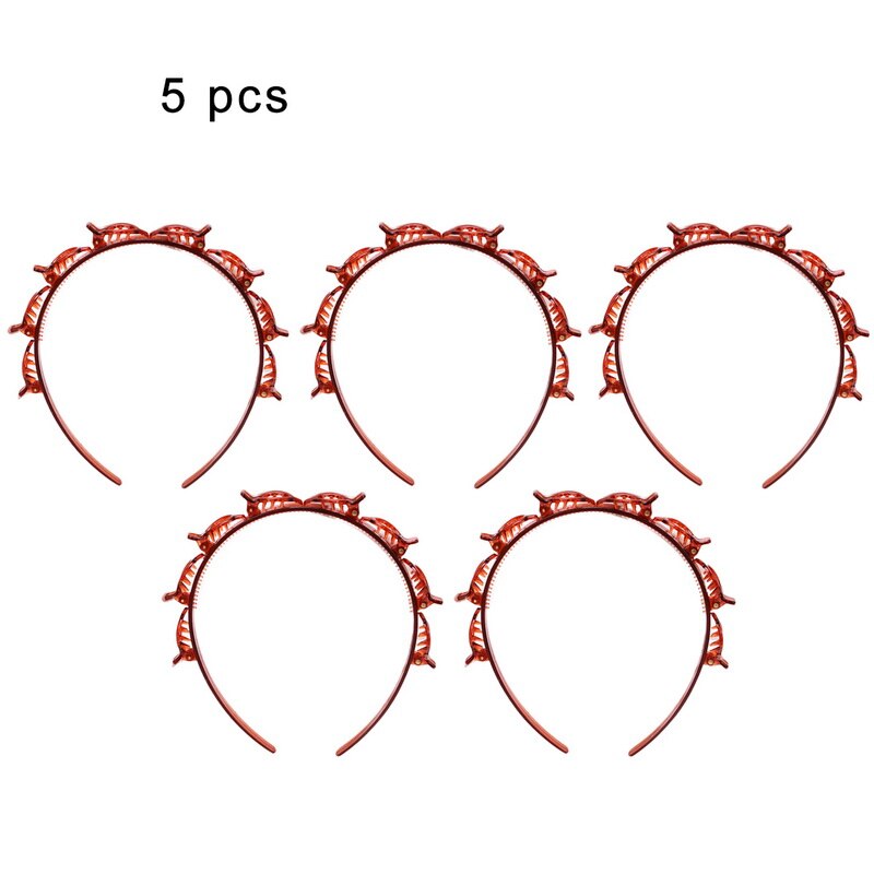Unisex Hairband Headband Men Women Sports Hair Band Girls hairpins Metal Double Bang Hairstyle Hairpin for Women: Coffee 5pcs