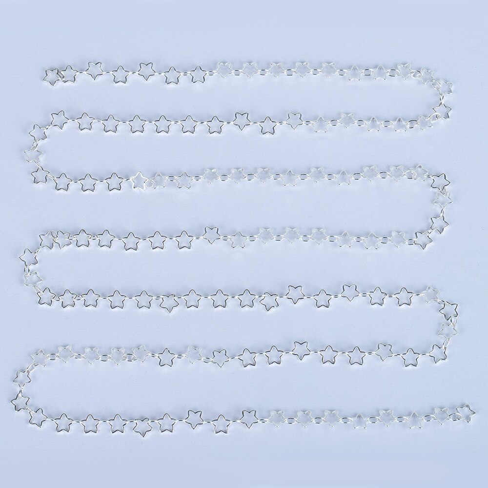 1Meter Halskette Herz Stern Kette Silber KC Gold Kupfer Verknüpfung Ketten Armbinde für Schmuck, sterben DIY Handgemachten Handwerk: Silber--5mmStar