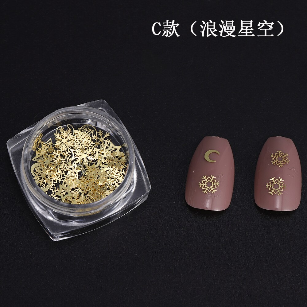 Diy Art Decoratie Goud Metalen Plakjes Bloem Nail Art Glitter Hollow Nail Vlokken Manicure Tips Nail Accessoires Ontwerpen Voor Nail: HC865