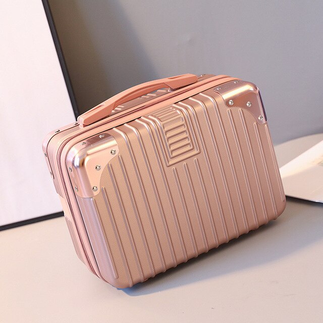 Valigia borsa cosmetica nuovo trucco professionale mini borsa di stoccaggio borsa borsa femminile signora portatile nuova alta qualità professionale: rosa oro-2