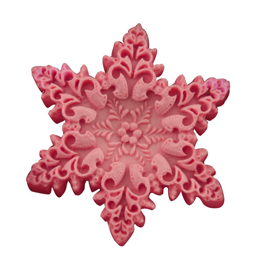 Jul snöflinga form silikon tvål formar 3d silikon form dekorera choklad socker hantverk formar