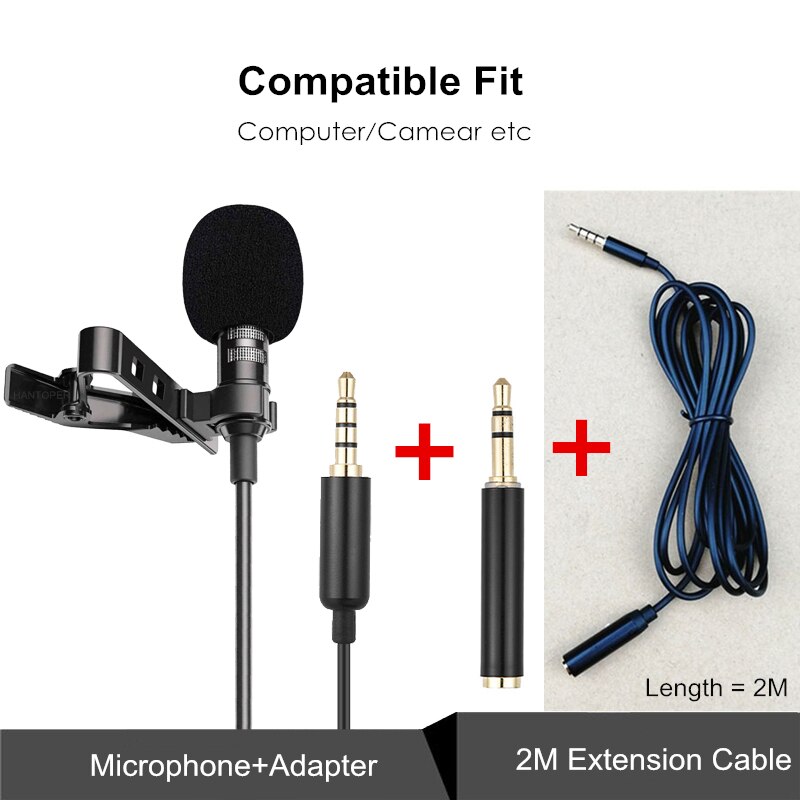 Microphone Lavalier à condensateur Portable, 1.5m, micro-cravate filaire, pour téléphone, ordinateur Portable: Style 4