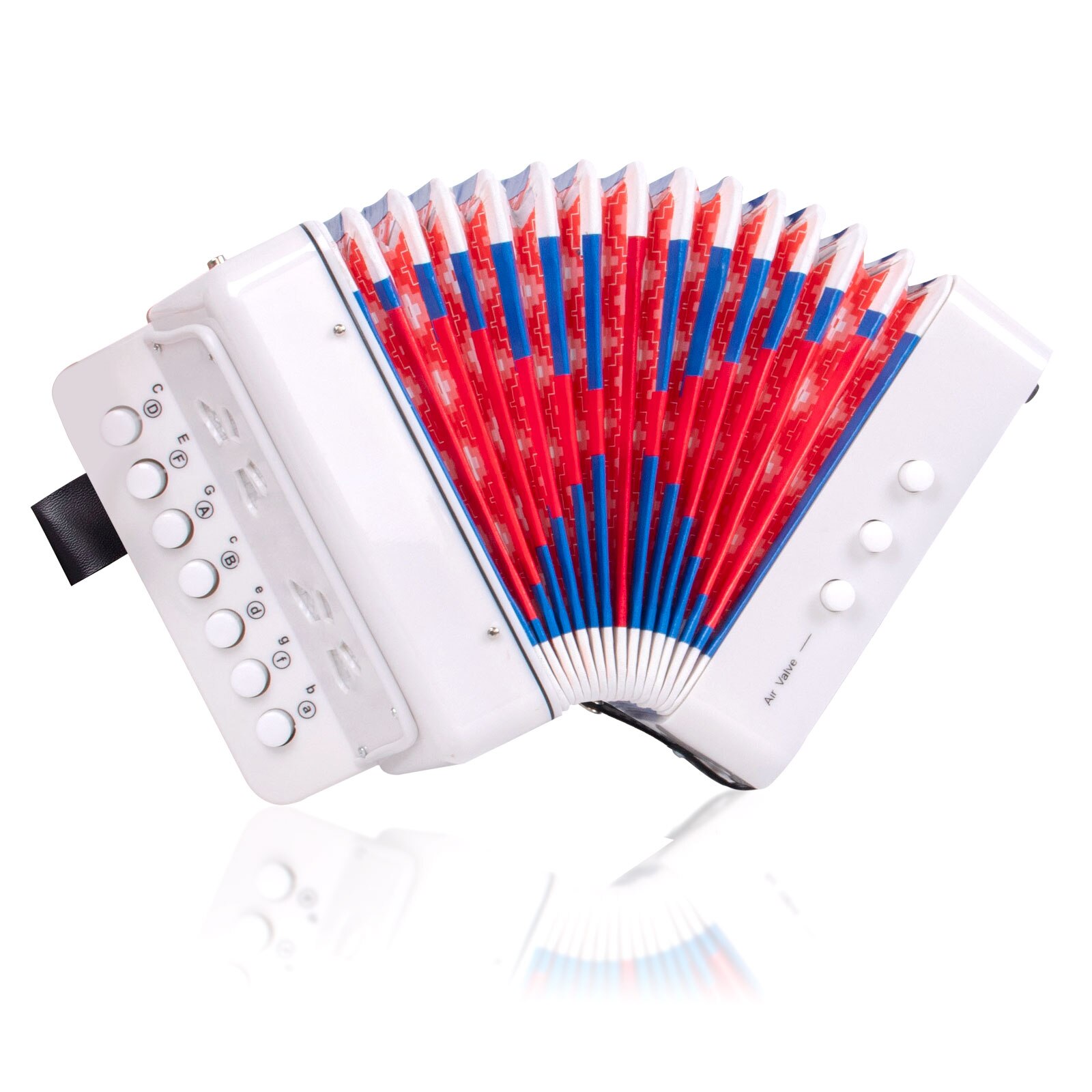 Kids Accordeon Mini Speelgoed Muziekinstrumenten 7 Toetsen Knop Roze Roos Rood Wit Voor Kind Kinderen Peuters Beginners: WHITE