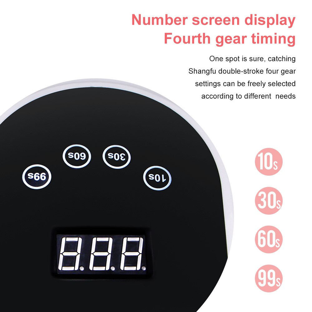 Lámpara de uñas LED UV de 120W, 54 Uds., LED de alta potencia para esmalte de Gel, curado de esmalte de Gel con detección de movimiento