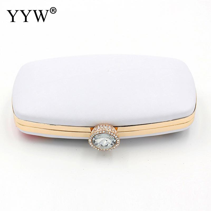 YYW hafty torebki wieczorowe dla kobiet 2019 moda Matel torby z uchwytem górnym kobiet biały kryształ górski sprzęgła torebka torba