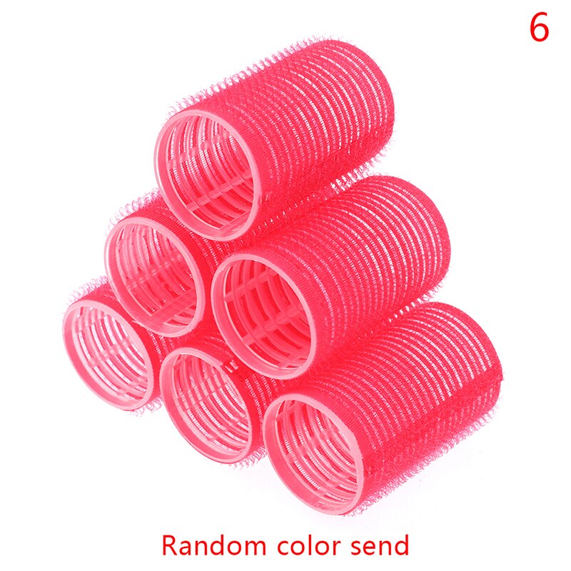 6 st/set flera storlekar slumpmässig färg stora självgrepp hår rullar proffs salong frisör papiljotter hår salong verktyg: 3.6cm