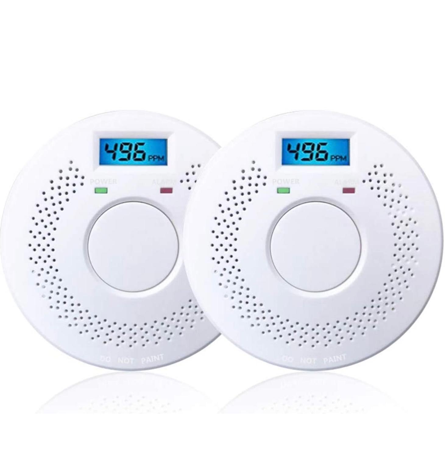 LCD display Smoke alarm and carbon monoxide detector 2 in 1 combined detector 85dB alarm: Default Title