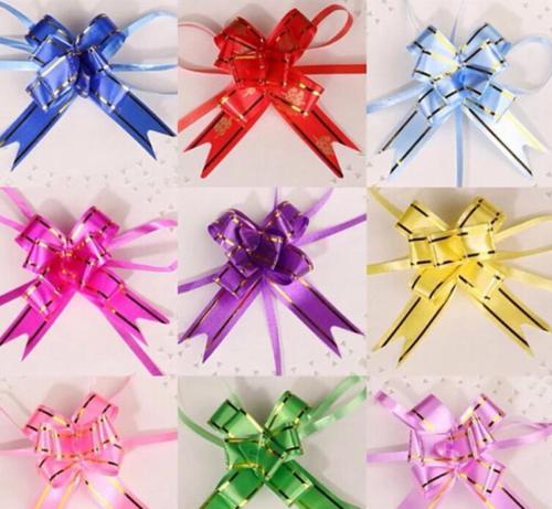 Paquete de 10 unidades de Mini moños de flores de Listón, con lazo, decoración de boda artesanal