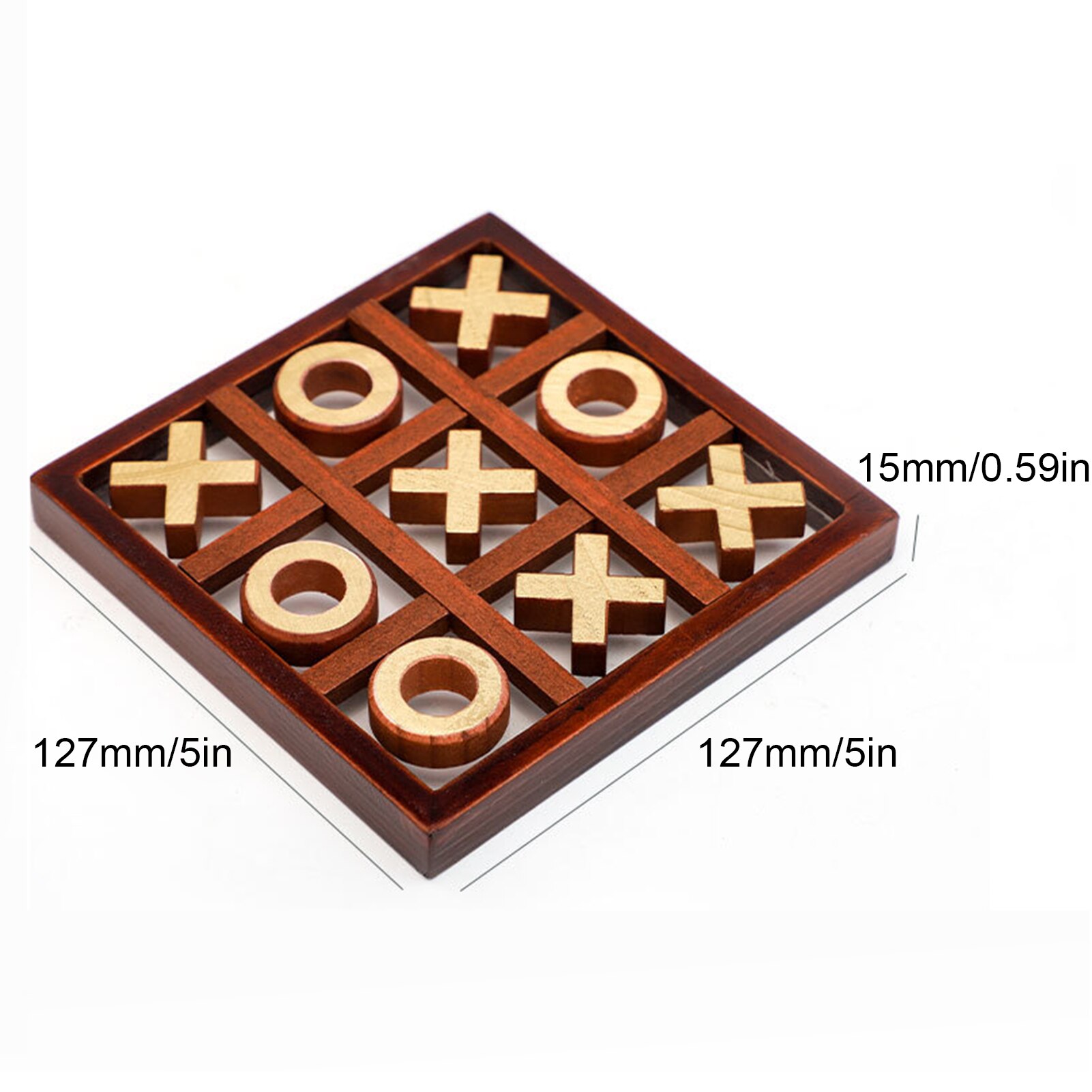 Xo Hout Board Game Toy Leisure Ouder-kind Interactie Game Noughts En Kruisen Game Houten Board Puzzel Game Educatief speelgoed: A