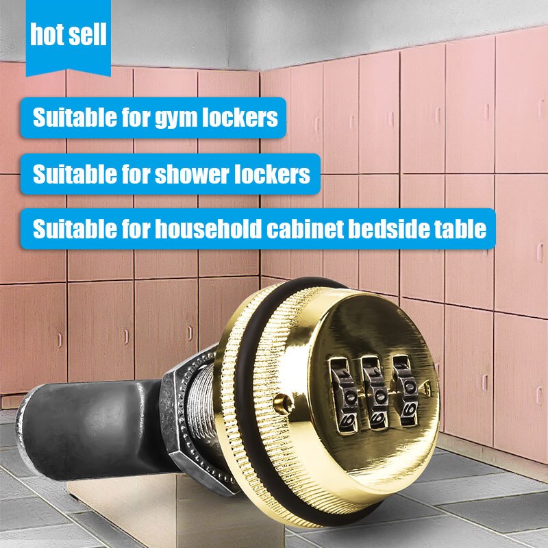 Safety lock combination lock polished chrome-zinc alloy coded password mailbox cabinet locker