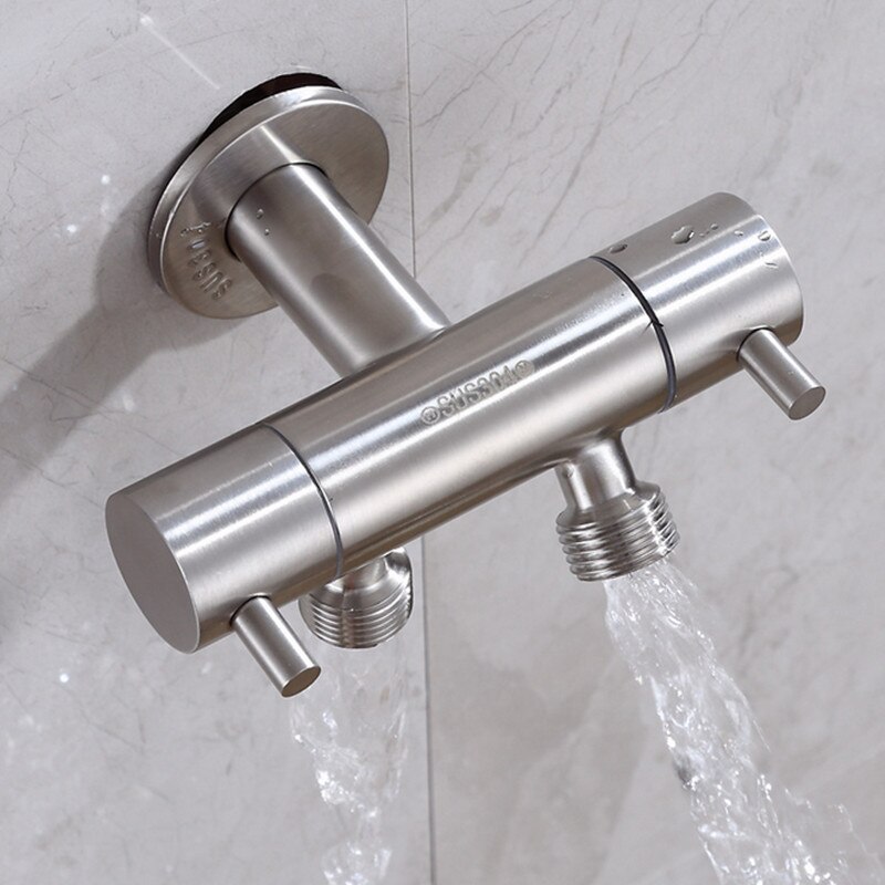 304 stainless steel Double handles G1/2 Shower bidets filling valve toilet angle valve