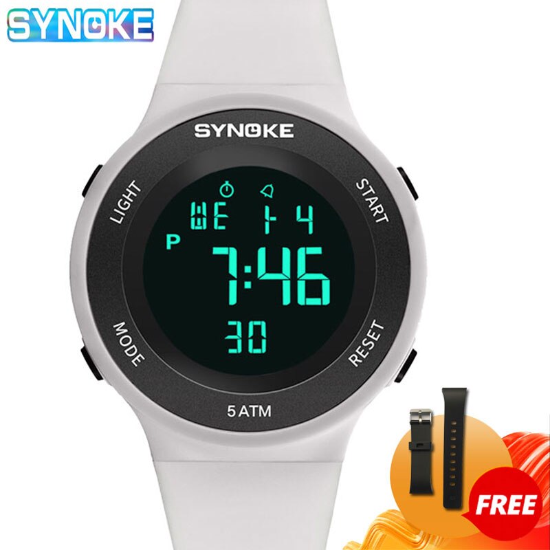 Synoke Horloges Mannen Led Digitale Horloge Man 50M Waterdicht Outdoor Sport Horloges Klok Met Band Relojes Hombre