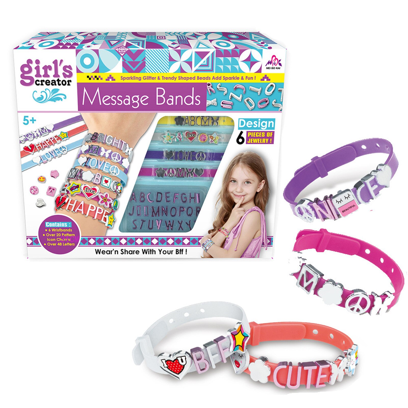 Diy Armband Set Innovatieve Handgemaakte Ketting Speelgoed Kit Zelfgemaakte Geweven Brief Armband Ketting Meisje Speelhuis Sieraden Speelgoed