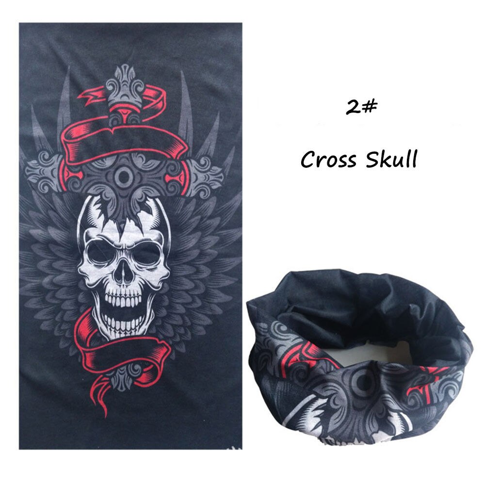 Nyaste bandanas ridning skalle cykel motorcykel ridning olika turban magiska huvudband halsdukar med flera huvuden: Korsskalle