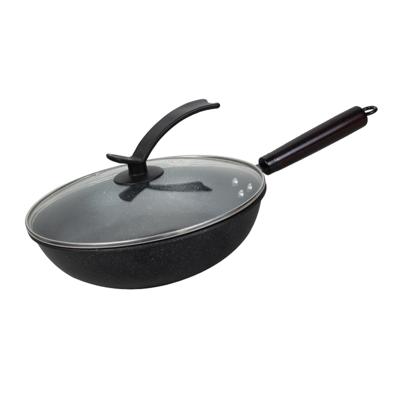 Pan Met Deksel Non-stick Graniet Kleine Koekenpan Wok Multifunctionele Te Reinigen Voor Keuken JS22: 30cm Pot And Lid
