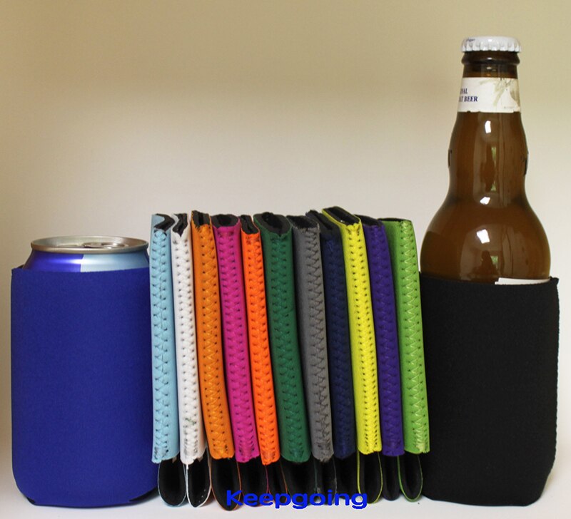 20 Pcs Geen Logo Print Gemengde Kleur Real Neopreen Kan Koeler Bierfles Mouw Picknick Koeltassen Stubby Holder Drink mouw