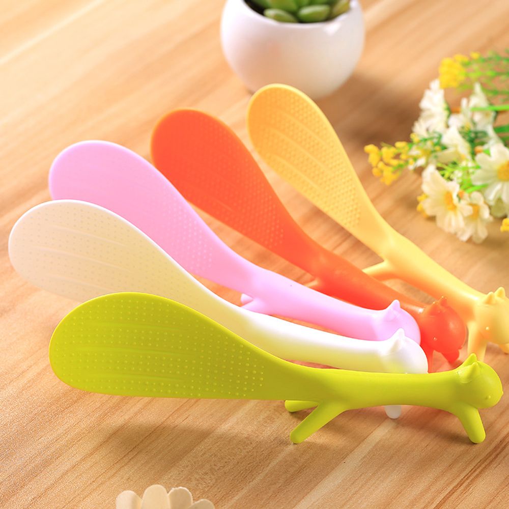 Portable Rice Spoon Standing Cute Squirrel Practical Spoon Sticky Table Food Spoon Rice Spoon Tableware Party Supplies Kitchen