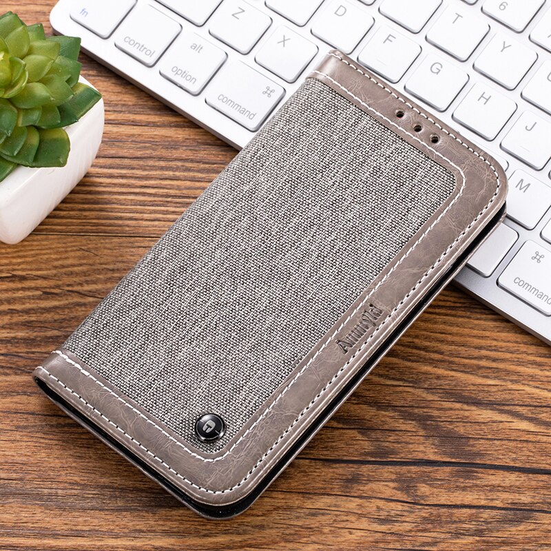 AMMYKI Excellent Styleoriginal Flip leather Distinguished Retro phone back cover 5.5'For oukitel K6000 PRO case: Gray