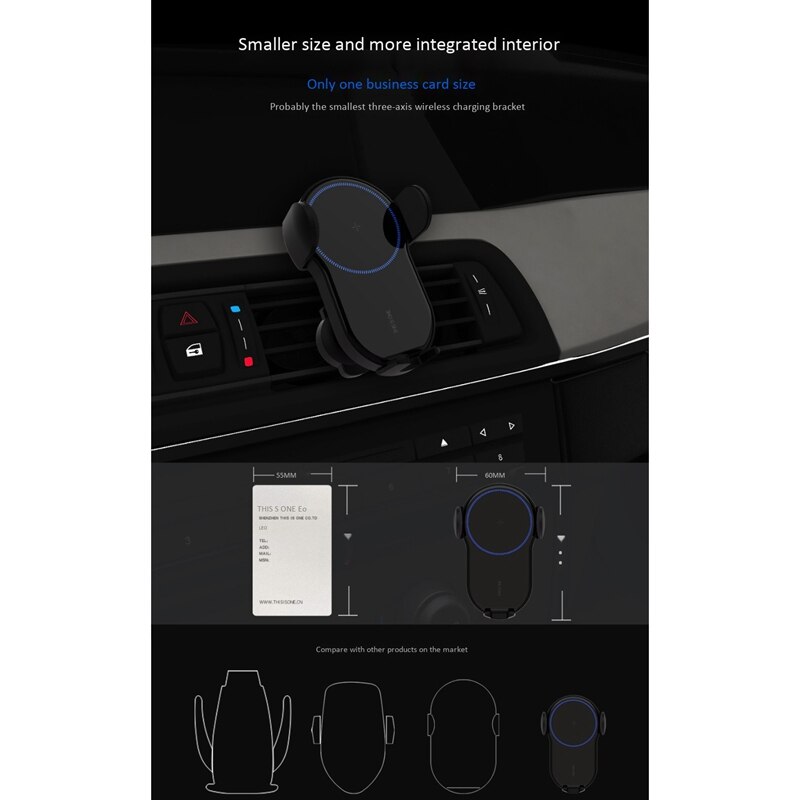 Qi snelle draadloze autolader , 15w automatische draadloze oplader auto telefoonlader automatische klem ventilatieopening voor iphone voor samsung