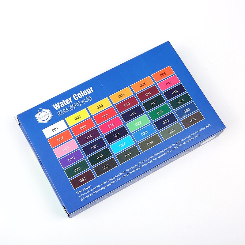 Transparent solid watercolor paint set 12/18/24/36 color student painting art supplies