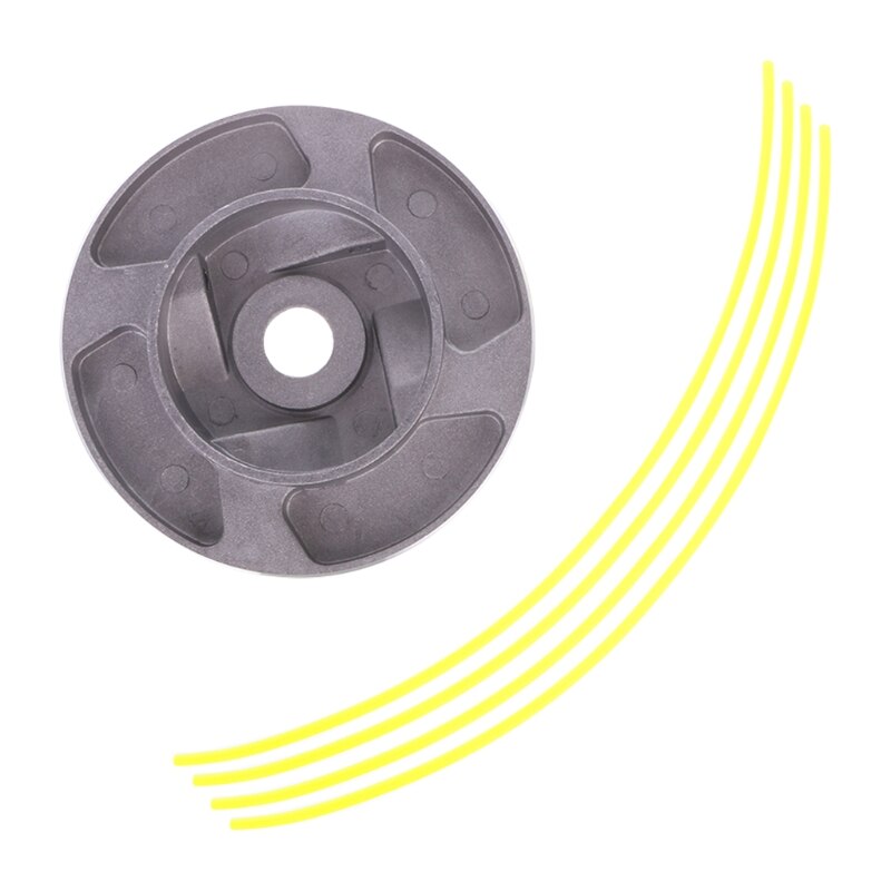 Universal Aluminum Alloy Grass Trimmer Head With 4 Cables Brush Cutter Accessory