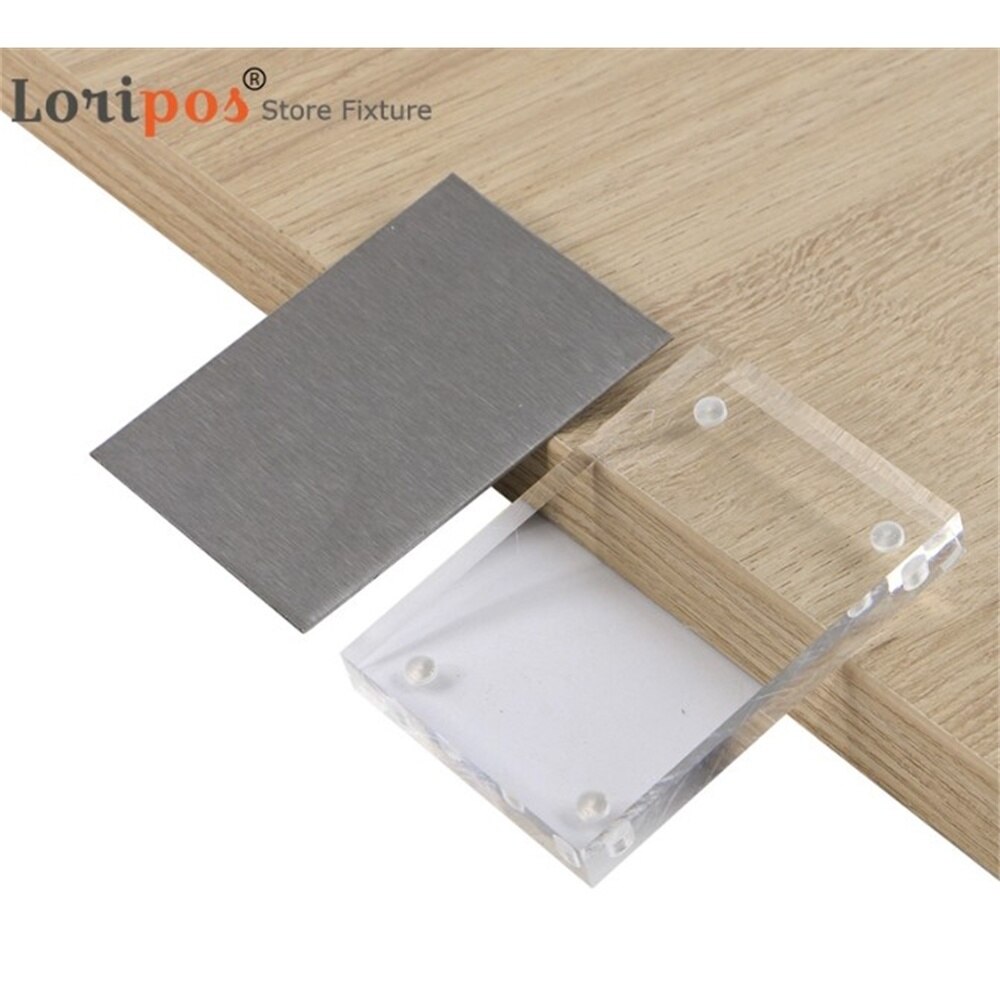 2pcs Transparent Picture Photo Poster Display Frame Table Sign Clear View Both Side Magnetic Acrylic Block Picture Frame