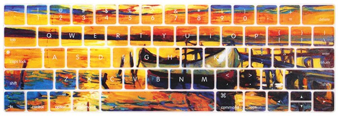 Til macbook pro touch bar 13 15 a1706 a1989 a1707 us version silikone tastatur cover skin med flot print touchbar 13.3 15.4: 15