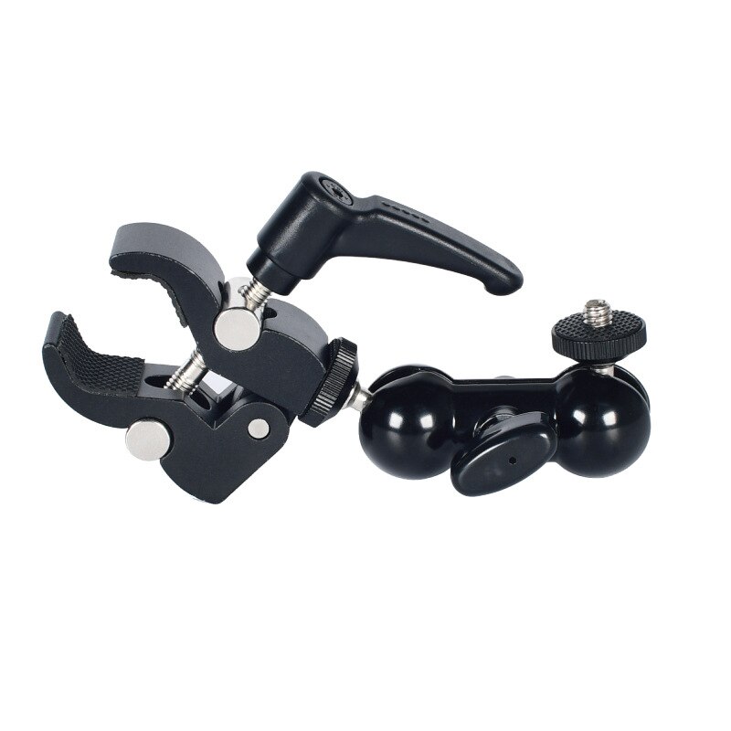 Super 1/4" Threaded Ball Clamp Bracket Double-Ended Bracket Crab Claw Clamp Multi-Function Ball Mounting Bracket Magic Arm