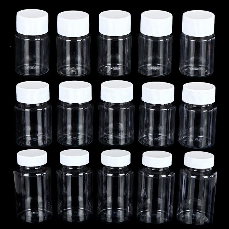 5Pcs Hervulbare Flessen 15Ml/20Ml/30Ml/50Ml/100Ml/150ml/200Ml Plastic Pet Clear Lege Seal Flessen Container