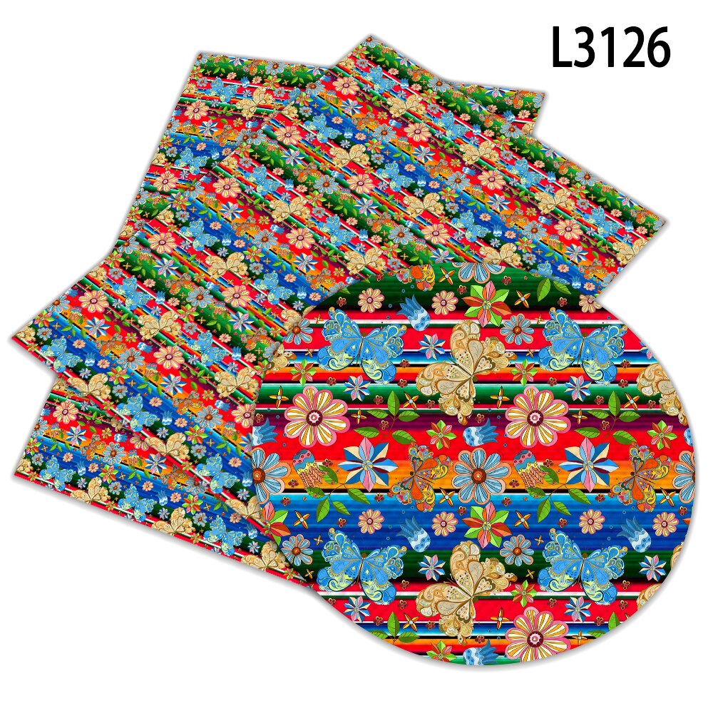 Arriavl Beautiful Flower Pattern A4 22x30cm Printed Faux Leather for DIY Bag Material Fabric L312 L313: L3126