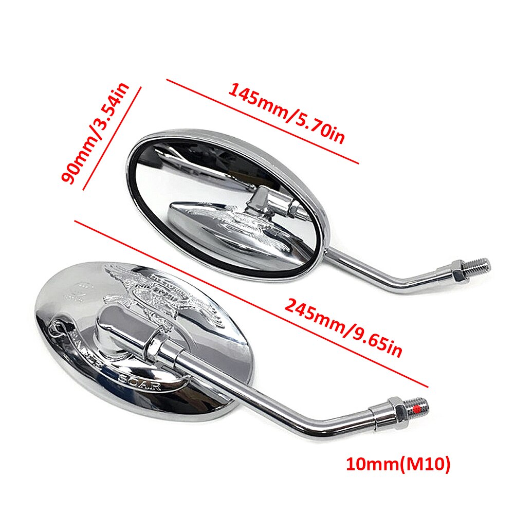 Universal Motorcycle Spiegel Chrome Oval Motorcycle Rear View Side Spiegels Voor Yamaha Vtx 1300 1800 Xt 600 Virago 125 535 1100