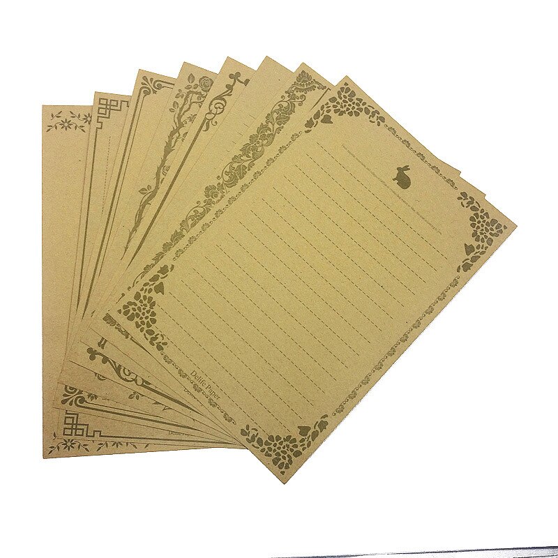 8 Sheets/set Vintage Style Writing Paper Letter European Paper Pad Envelopes Writing Stationery Note Letter Set School Supplies