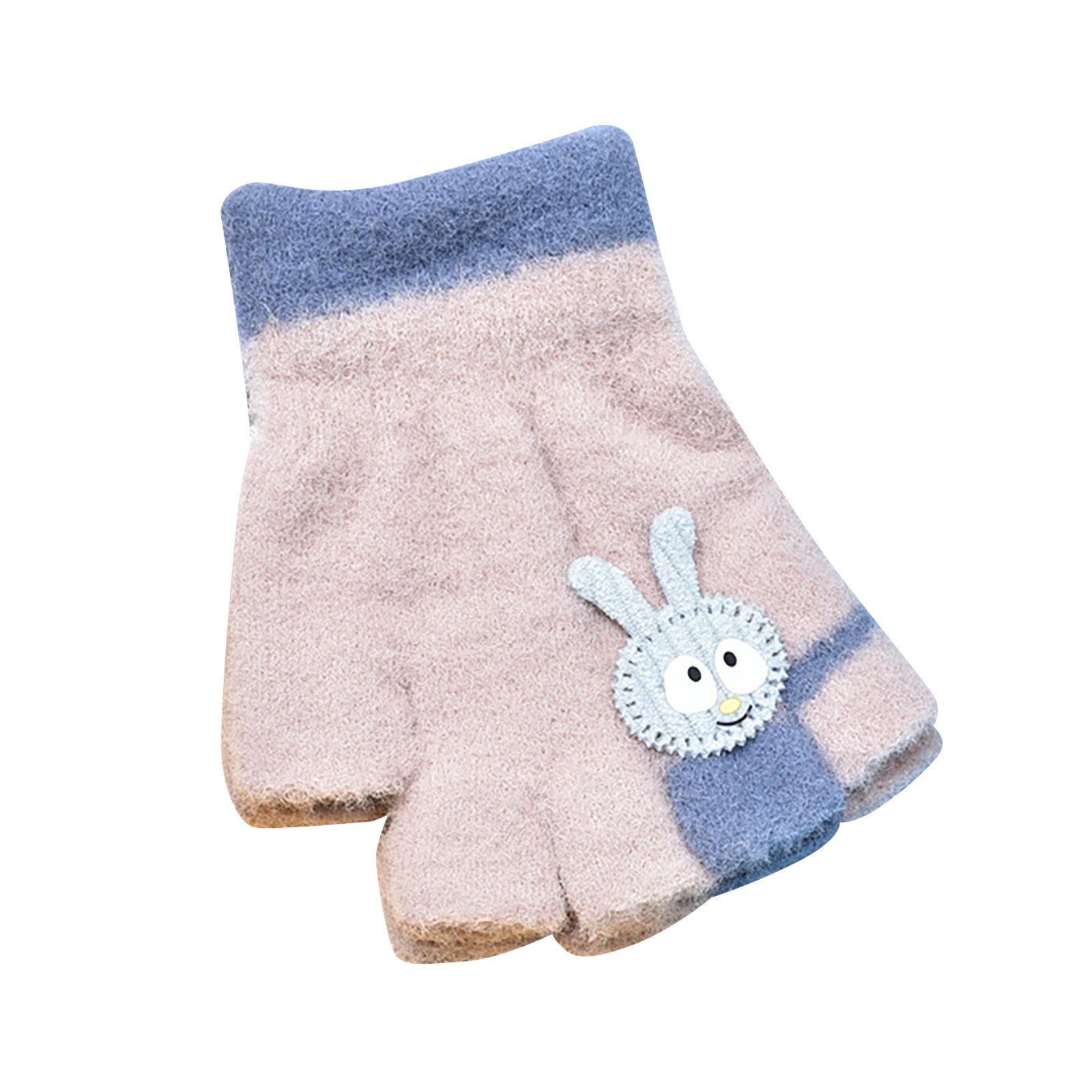Heißesten freundlicher unisex Junge Mädchen Kaschmir Niedlich aufbringen Acquard weben Warme Gestrickte Handschuhe: khaki