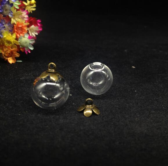 5 14mm esferas de cristal con cuentas mixtas, accesorios para tapa, dijes, colgantes para frascos de cristal, tapas de cristal, frascos, collares