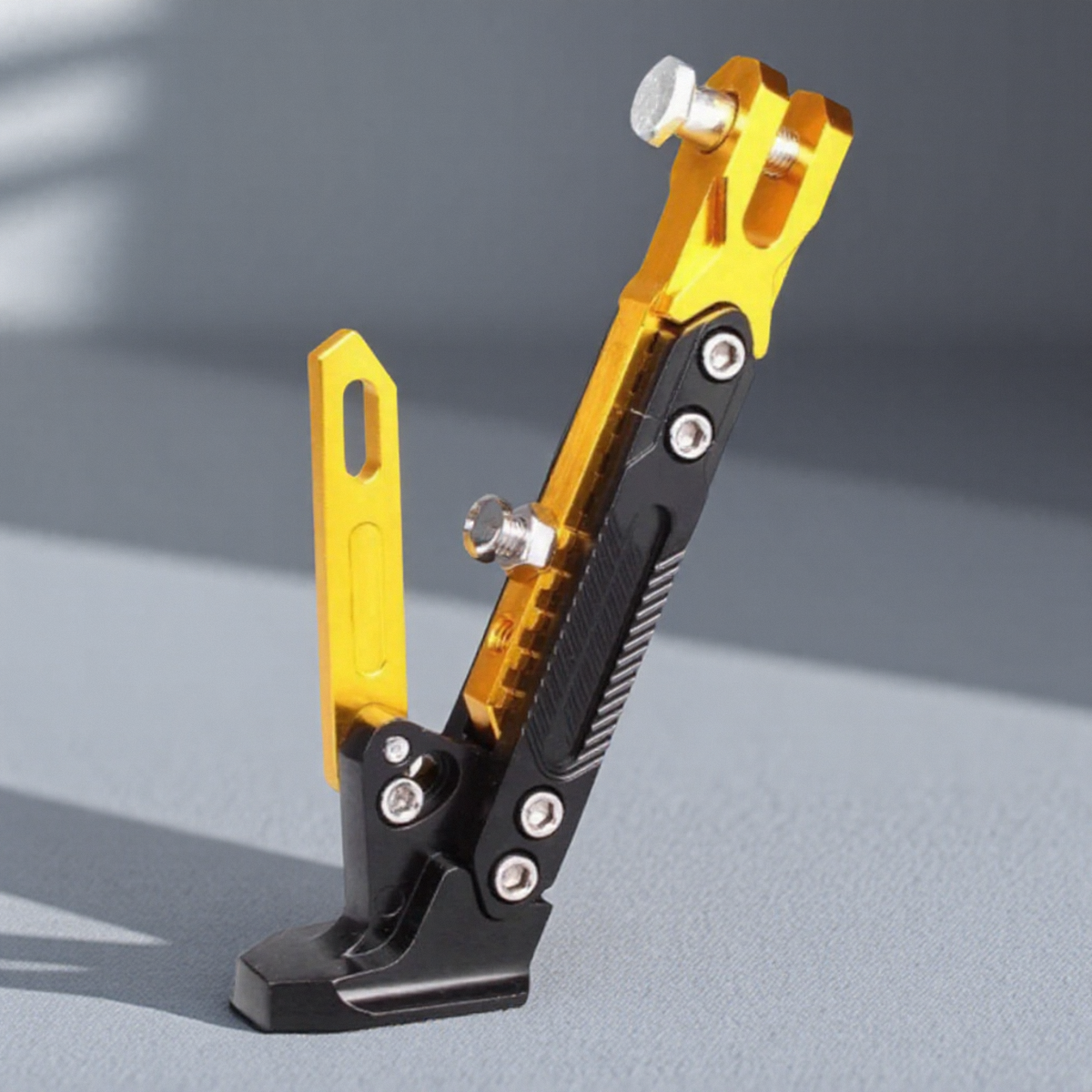 Soporte lateral de pie ajustable para motocicleta eléctrica, soporte de estacionamiento, accesorios de motocicleta, soporte lateral estable: Oro