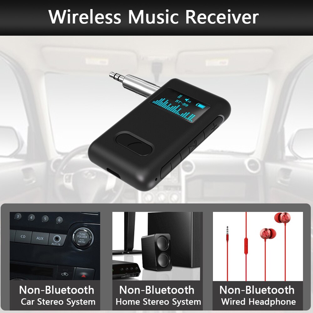B9 audio-dongles , 3.5mm drahtlose adapter, 3.5mm bluetooth-adapter, 5.0 empfänger, oled-display, aux-stereo-freisprecheinrichtung